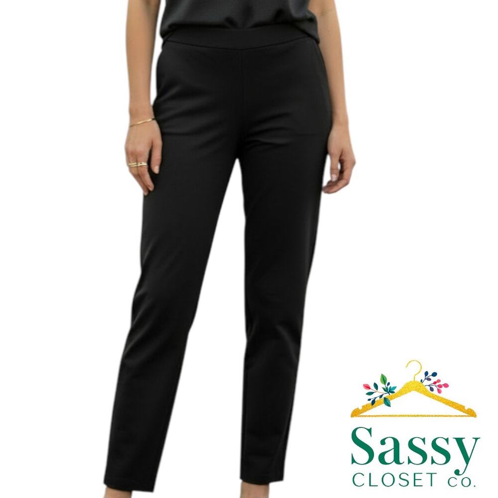 Talbots Black Velvet‑Touch Slim Leg Pants Workwear Women’s 8P